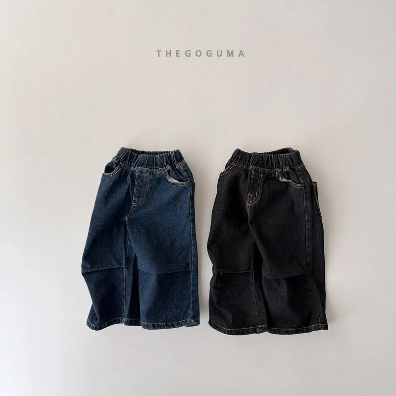 Point Pleats Fleeced Denim Pants by Thegoguma for Child - view 1