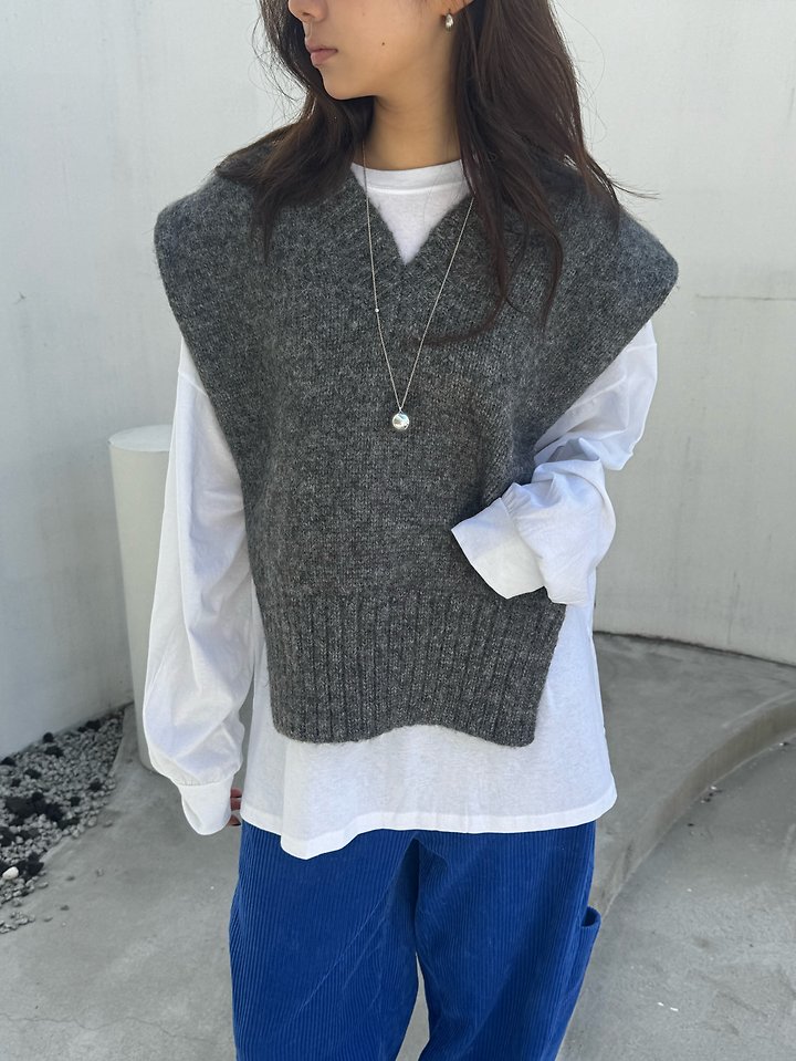 Open Slit Vest by There's for Women - view 3