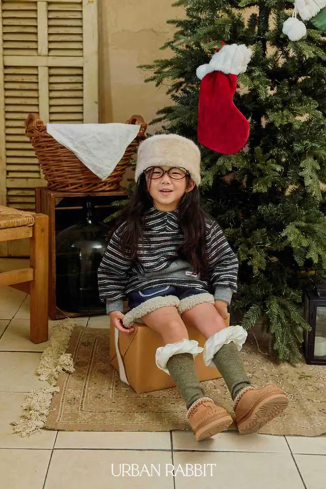 Knit Mock Neck Hood Tee by Urban Rabbit for Child - view 4