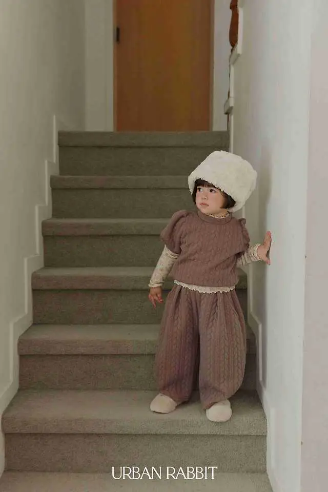 Cable Quilting Pants by Urban Rabbit for Child - view 4