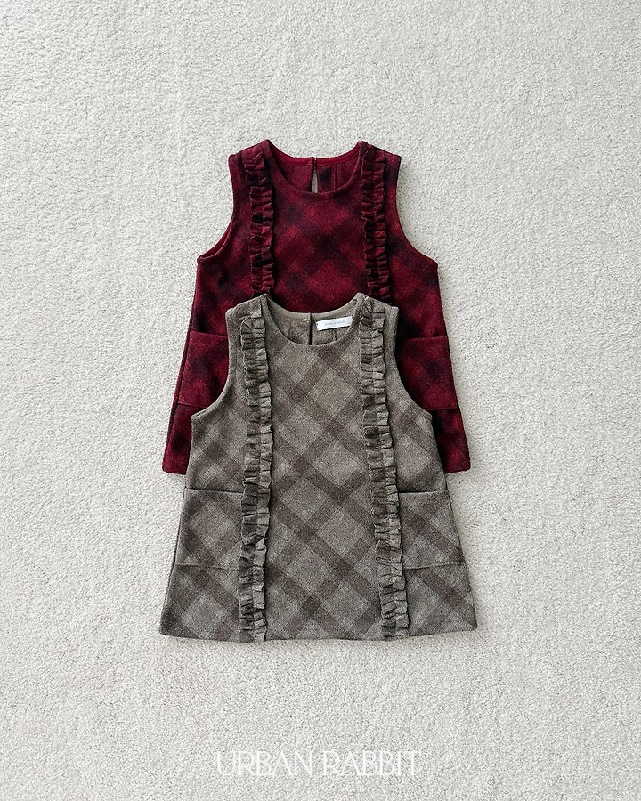 Check Frill Dress by Urban Rabbit for Child - view 1