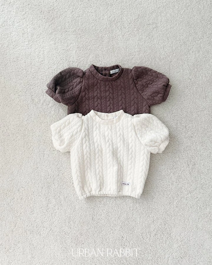 Cable Quilting Short Sleeve Tee by Urban Rabbit for Child - view 1