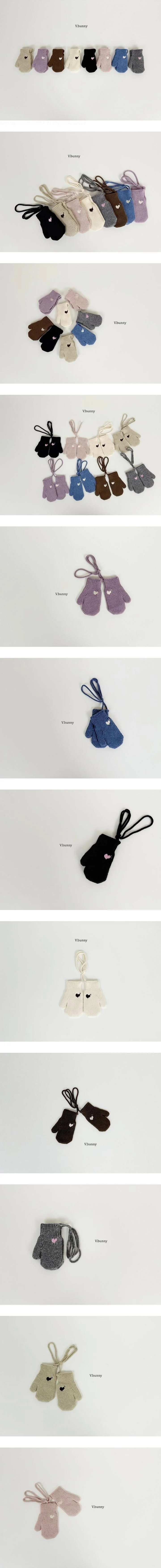 Heart Embroidery Gloves by V Bunny for Child unisex - view 1