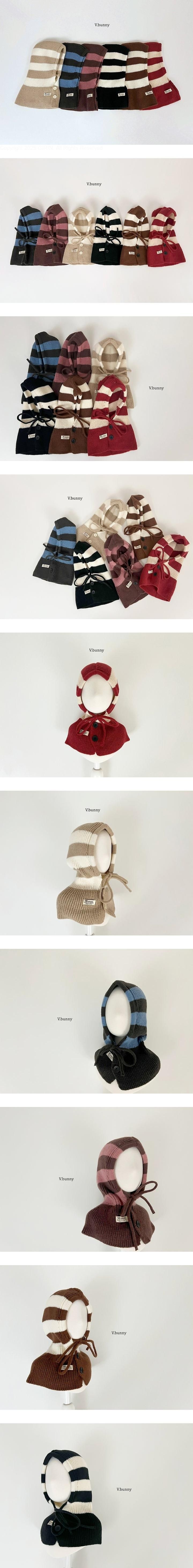 Wide Striped Balaclava by V Bunny for Child unisex - view 1