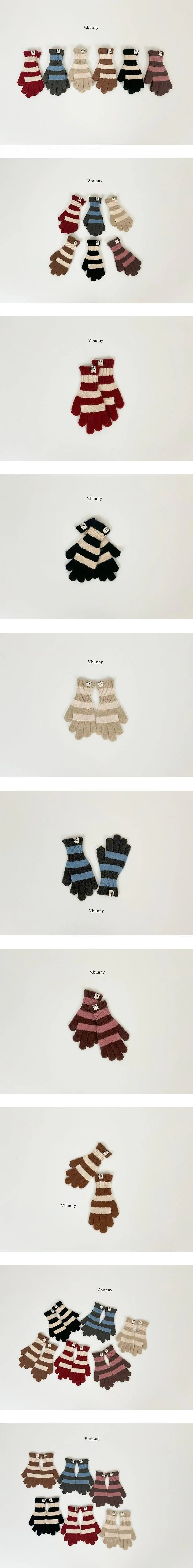 Wide Striped Gloves by V Bunny for Child unisex - view 1