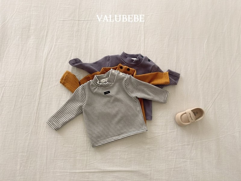 Rookies Striped Half Mock Neck Tee by Valu Bebe for Baby - view 1