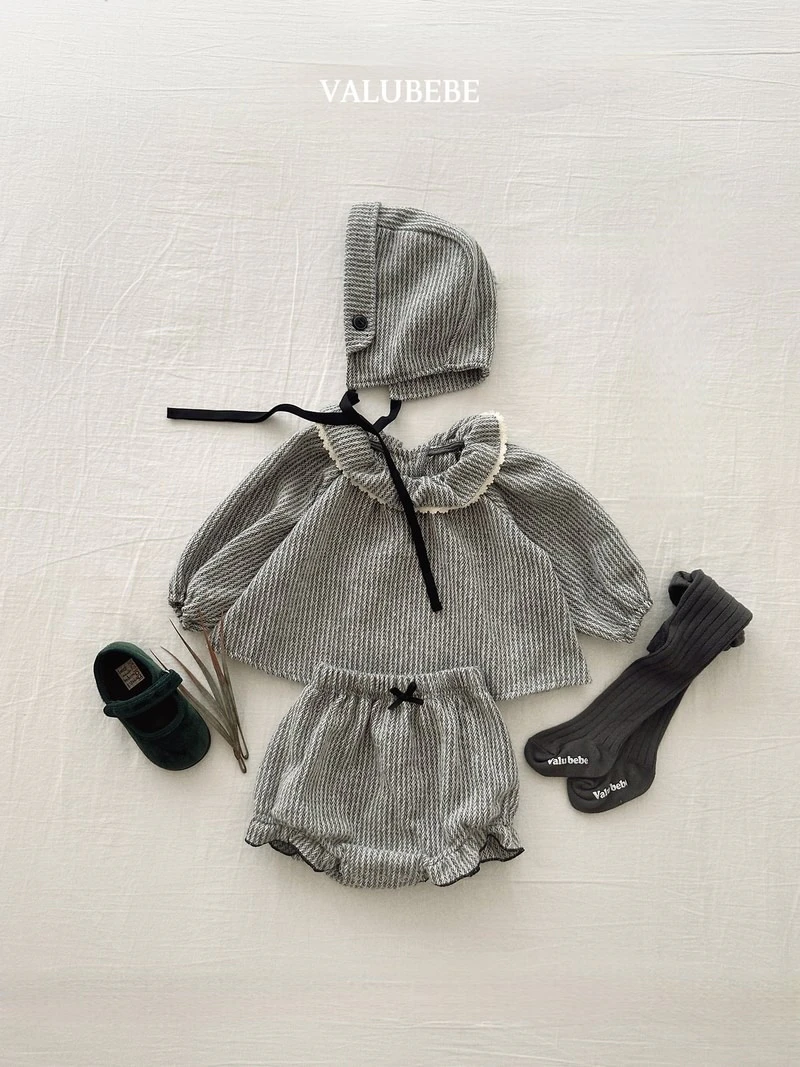 Herringbone Bonnet Hat by Valu Bebe for Baby - view 5