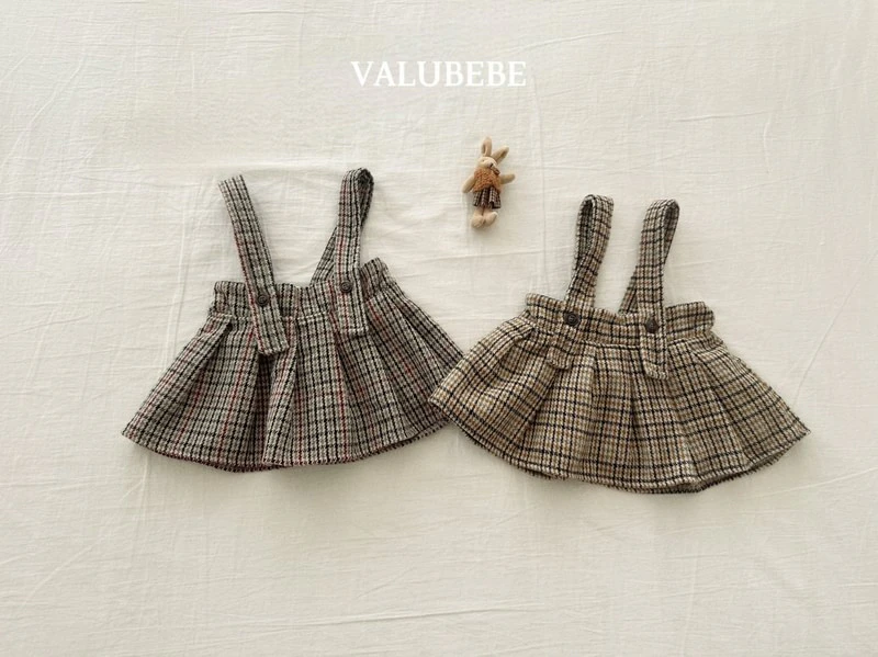 Marble Check Pleated Skirt by Valu Bebe for Baby - view 10