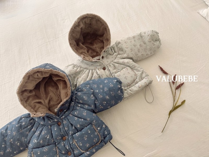 Blanc Shirring Hooded Jacket by Valu Bebe for Baby - view 6