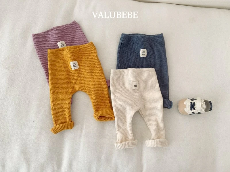 Fleeced Rib Trim Leggings by Valu Bebe for Baby - view 4