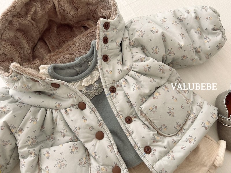 Blanc Shirring Hooded Jacket by Valu Bebe for Baby - view 7