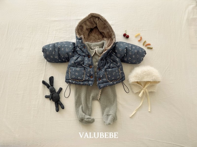 Blanc Shirring Hooded Jacket by Valu Bebe for Baby - view 8