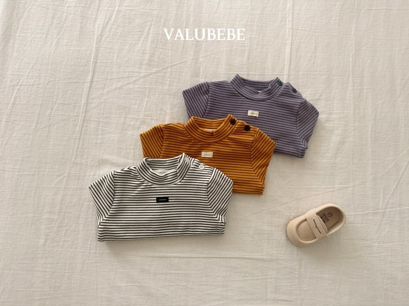 Rookies Striped Half Mock Neck Tee by Valu Bebe for Baby - view 7