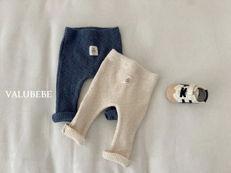 Fleeced Rib Trim Leggings by Valu Bebe for Baby - view 9