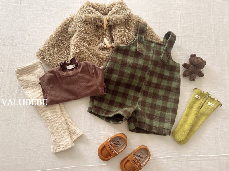 Almond Check Overall Pants by Valu Bebe for Baby - view 7
