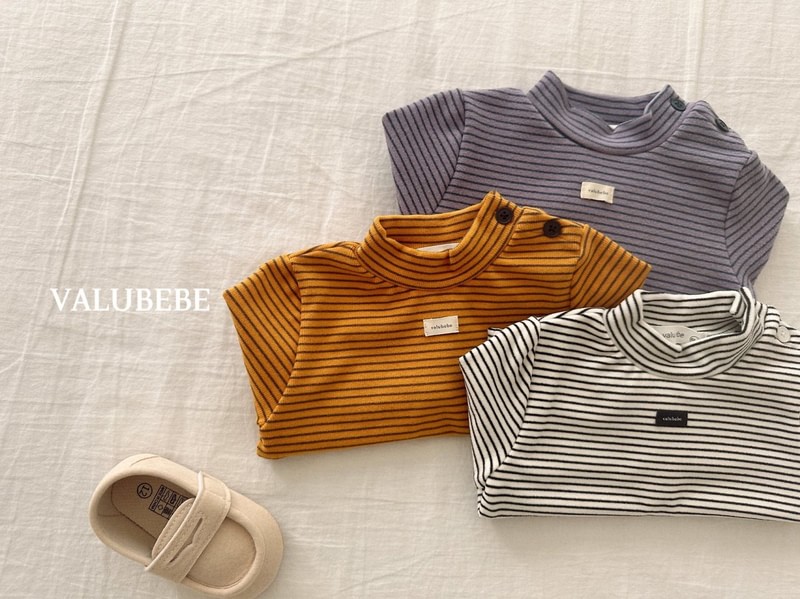 Rookies Striped Half Mock Neck Tee by Valu Bebe for Baby - view 10