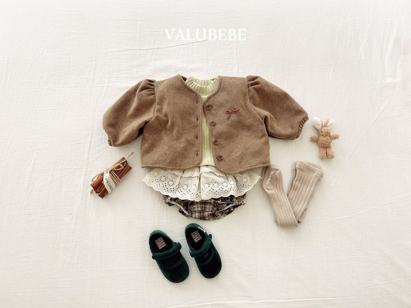Ribbon Puffer Woolen Jacket by Valu Bebe for Baby - view 4