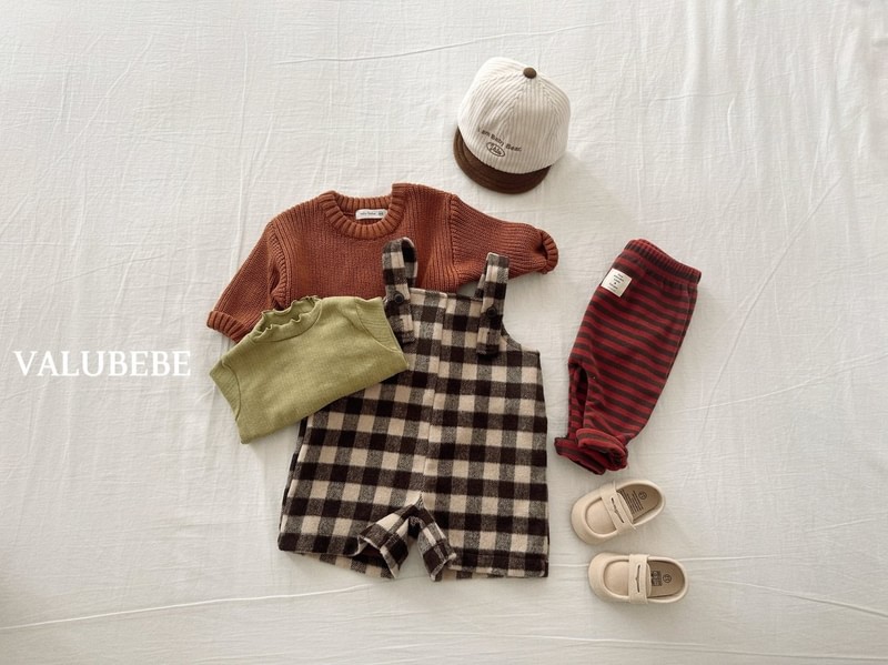 Almond Check Overall Pants by Valu Bebe for Baby - view 8