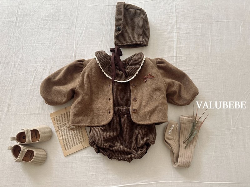 Ribbon Puffer Woolen Jacket by Valu Bebe for Baby - view 6