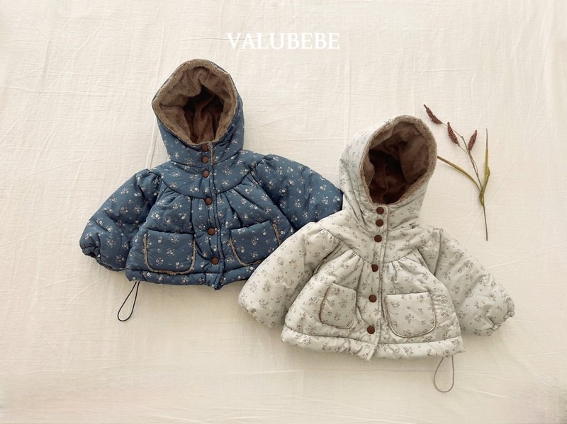 Blanc Shirring Hooded Jacket by Valu Bebe for Baby - view 1