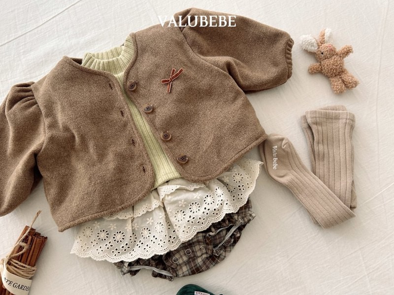 Ribbon Puffer Woolen Jacket by Valu Bebe for Baby - view 8
