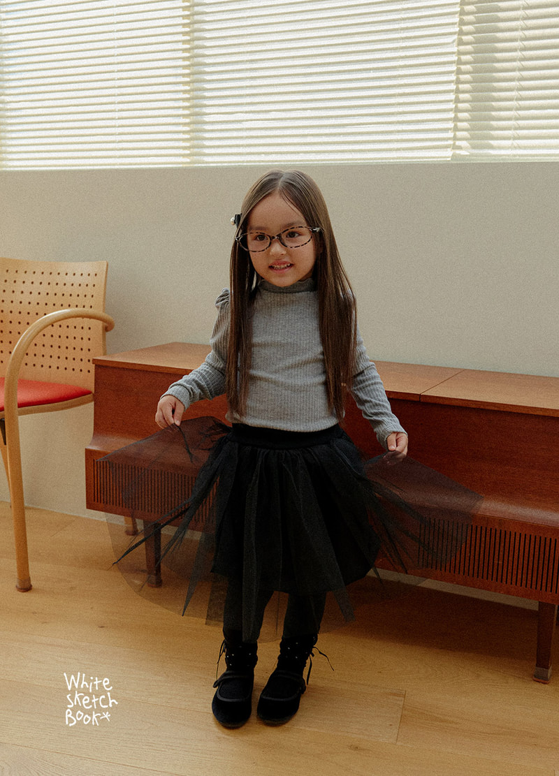 Shirring Lettuce Edge Ribbed Tee by Whitesketchbook for Child - view 6