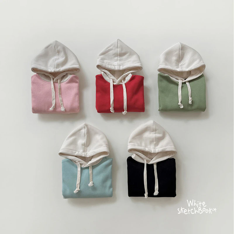 Simple Color Block Fleece Hoodie by Whitesketchbook for Child - view 12