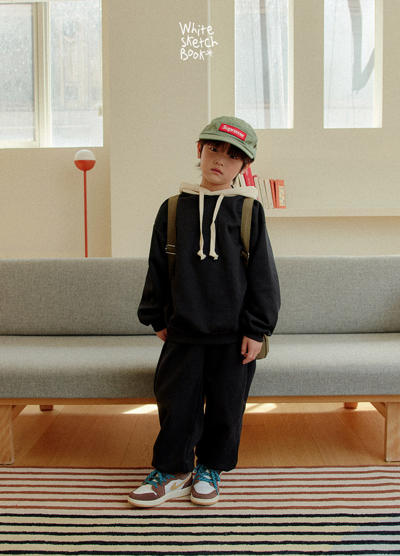 Bongbong Rib Trim Jogger Pants (Fleece) by Whitesketchbook for Child - view 7