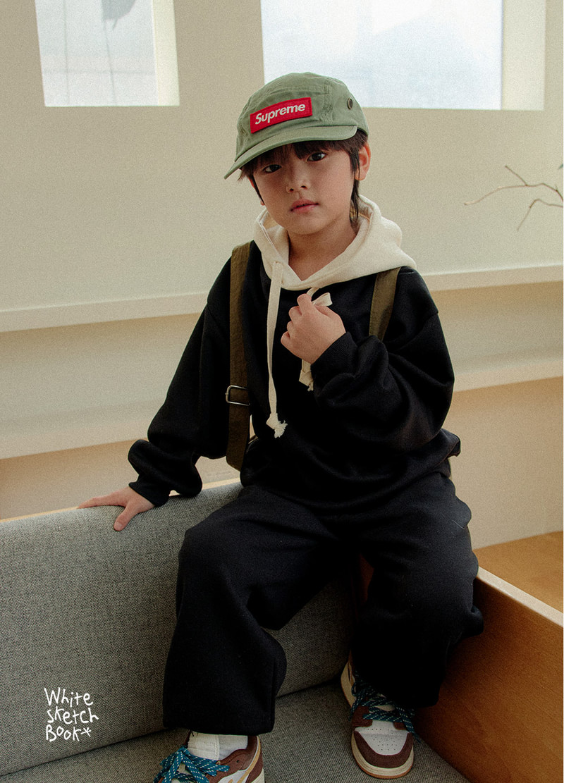 Bongbong Rib Trim Jogger Pants (Fleece) by Whitesketchbook for Child - view 9