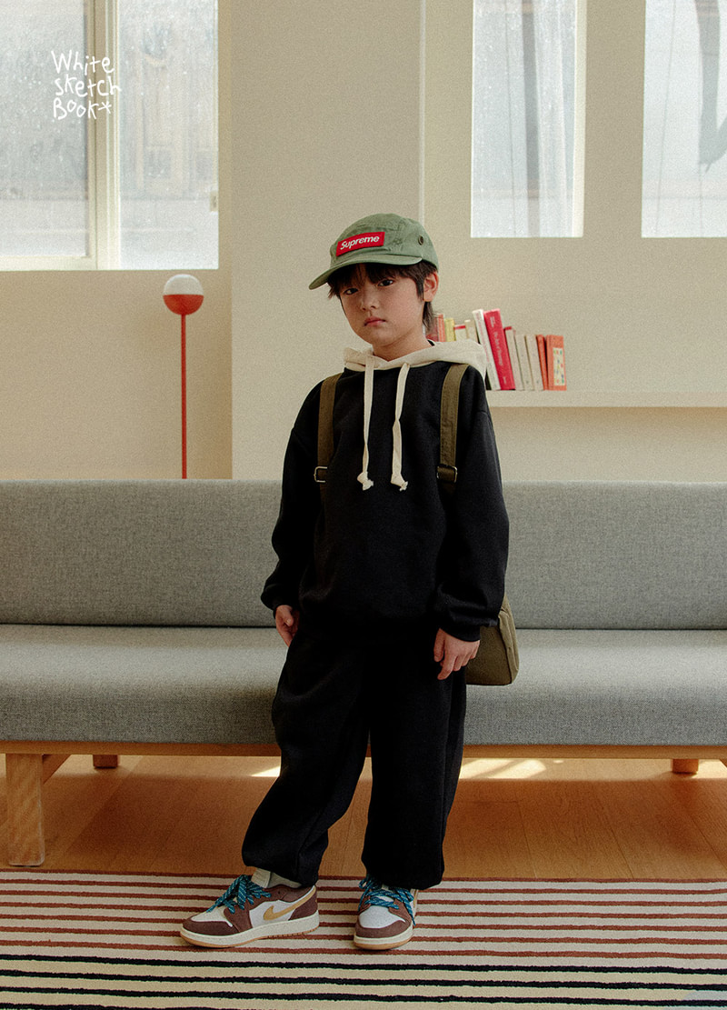 Simple Color Block Fleece Hoodie by Whitesketchbook for Child - view 8