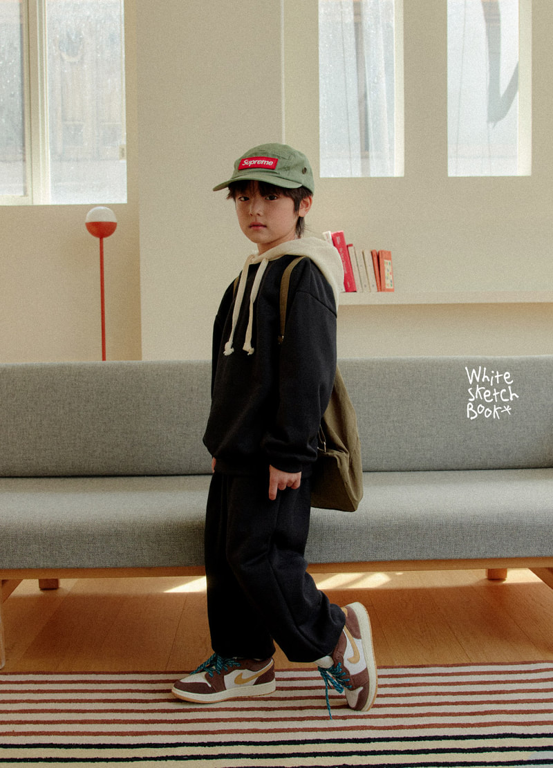 Simple Color Block Fleece Hoodie by Whitesketchbook for Child - view 9