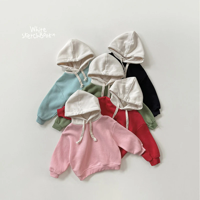 Simple Color Block Fleece Hoodie by Whitesketchbook for Child - view 11