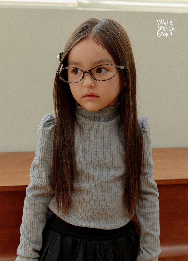 Shirring Lettuce Edge Ribbed Tee by Whitesketchbook for Child - view 7