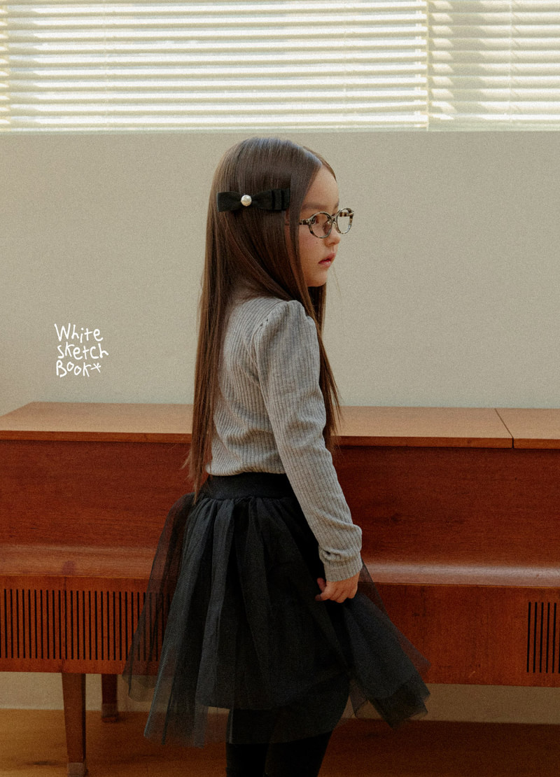 Shirring Lettuce Edge Ribbed Tee by Whitesketchbook for Child - view 8