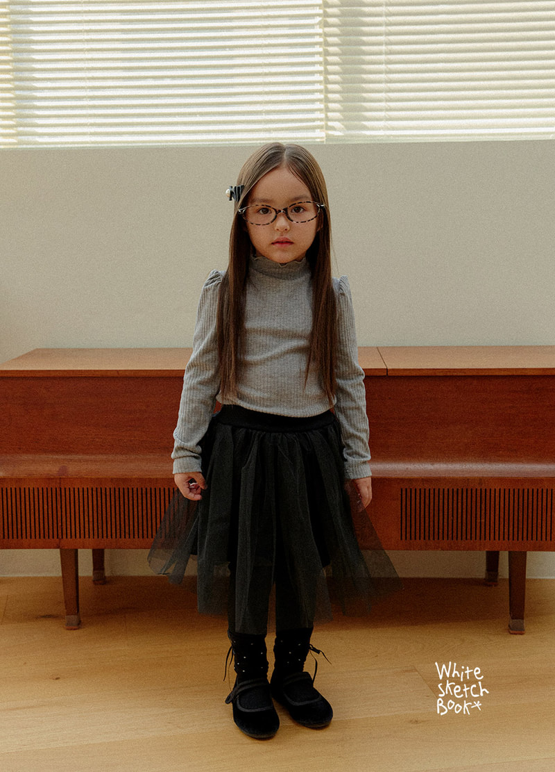 Shirring Lettuce Edge Ribbed Tee by Whitesketchbook for Child - view 9