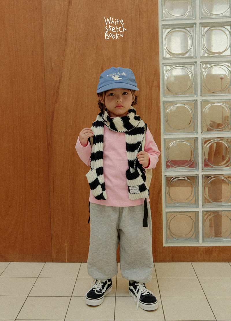 Bongbong Rib Trim Jogger Pants (Fleece) by Whitesketchbook for Child - view 3
