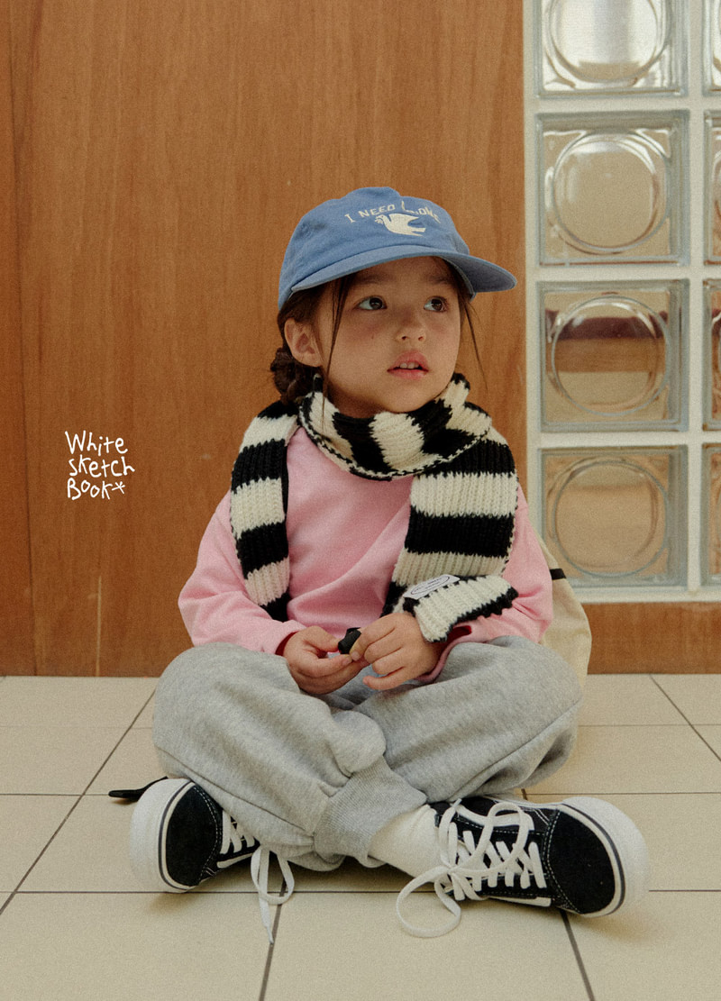 Bongbong Rib Trim Jogger Pants (Fleece) by Whitesketchbook for Child - view 6