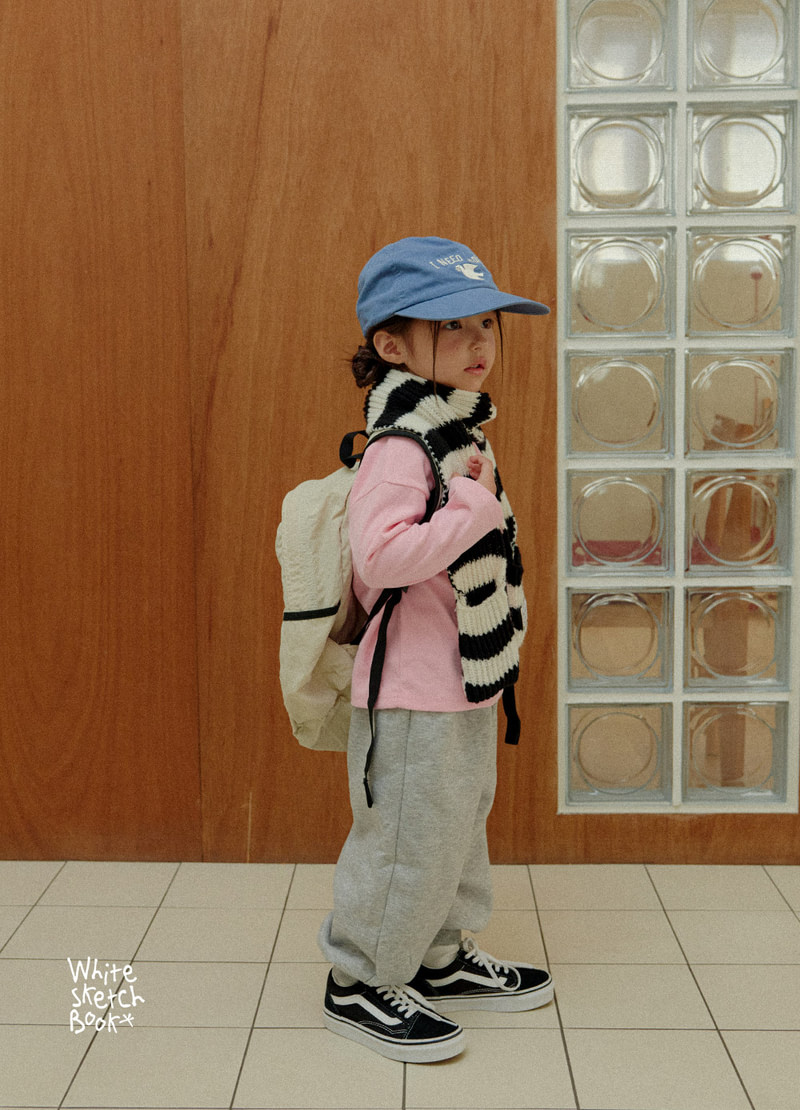 Bongbong Rib Trim Jogger Pants (Fleece) by Whitesketchbook for Child - view 5