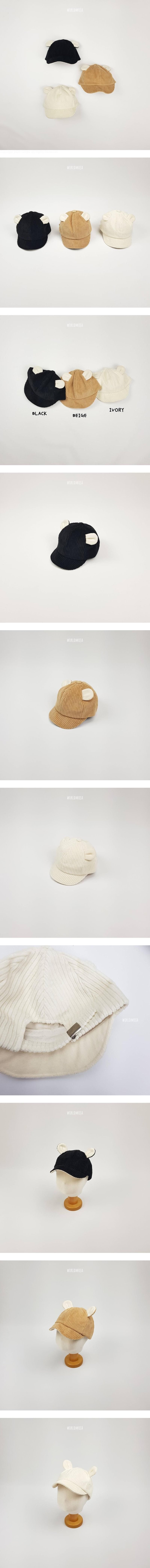 Corduroy Bear Ear Mini Brim Cap by World Moja for Child - view 1