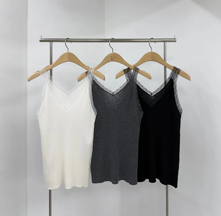 Lace Knit Wool Sleeveless Top by Yikho for Women - view 1