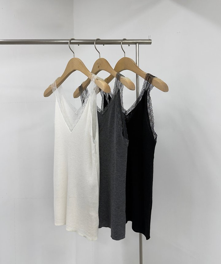 Lace Knit Wool Sleeveless Top by Yikho for Women - view 3