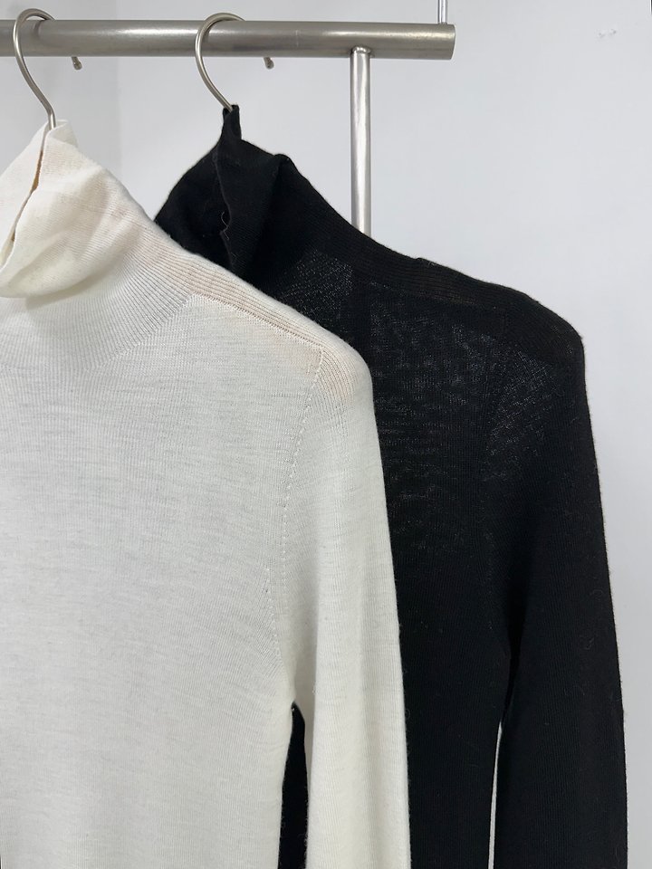Simple Whole Garment Turtleneck Tee by Yikho for Women - view 4