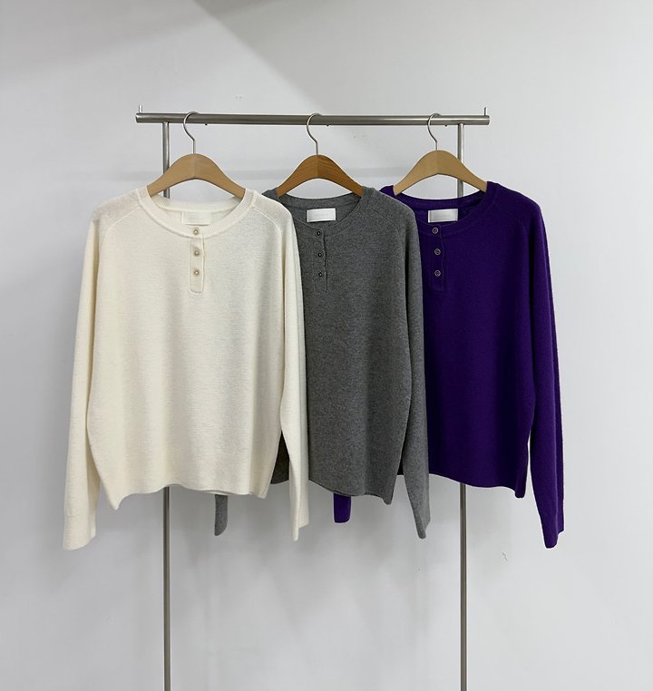 Henley Long Sleeve Knit by Yikho for Women - view 1