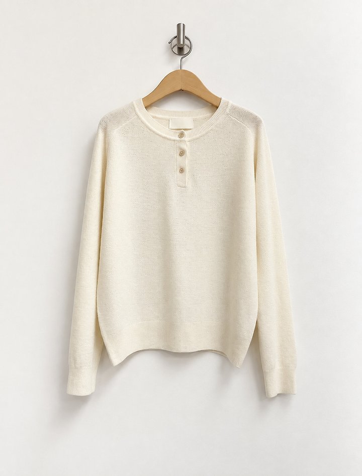 Henley Long Sleeve Knit by Yikho for Women - view 7