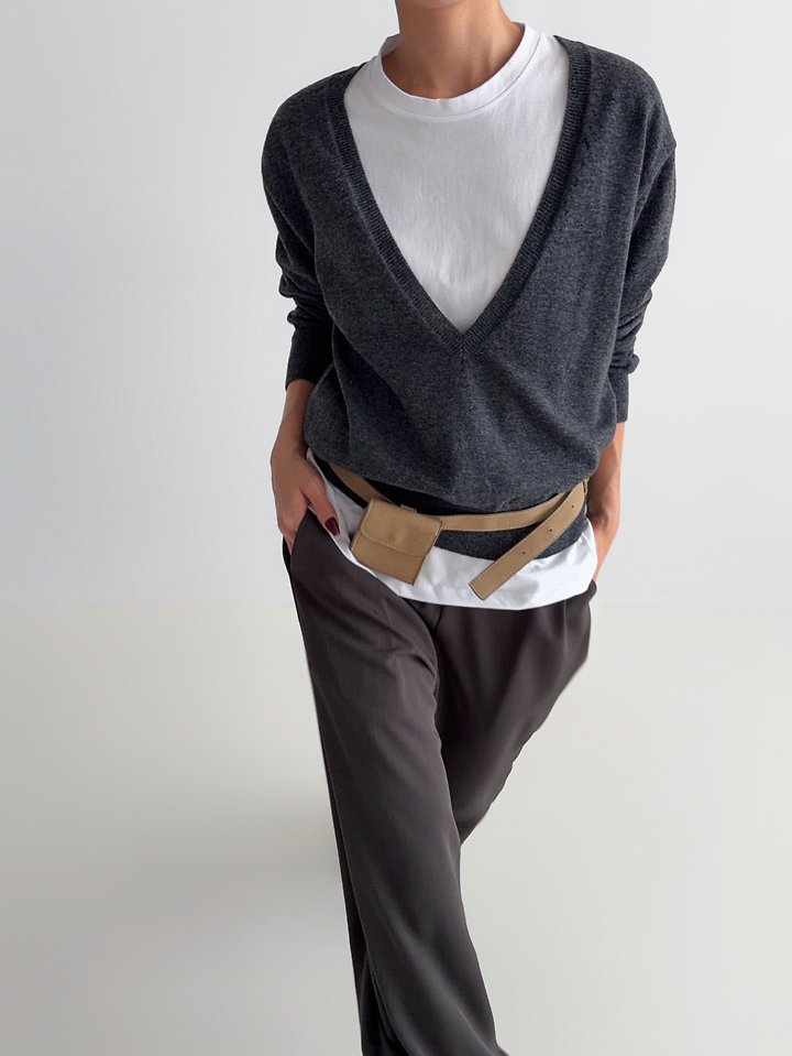 Deep V-Neck Knit by Yikho for Women - view 9