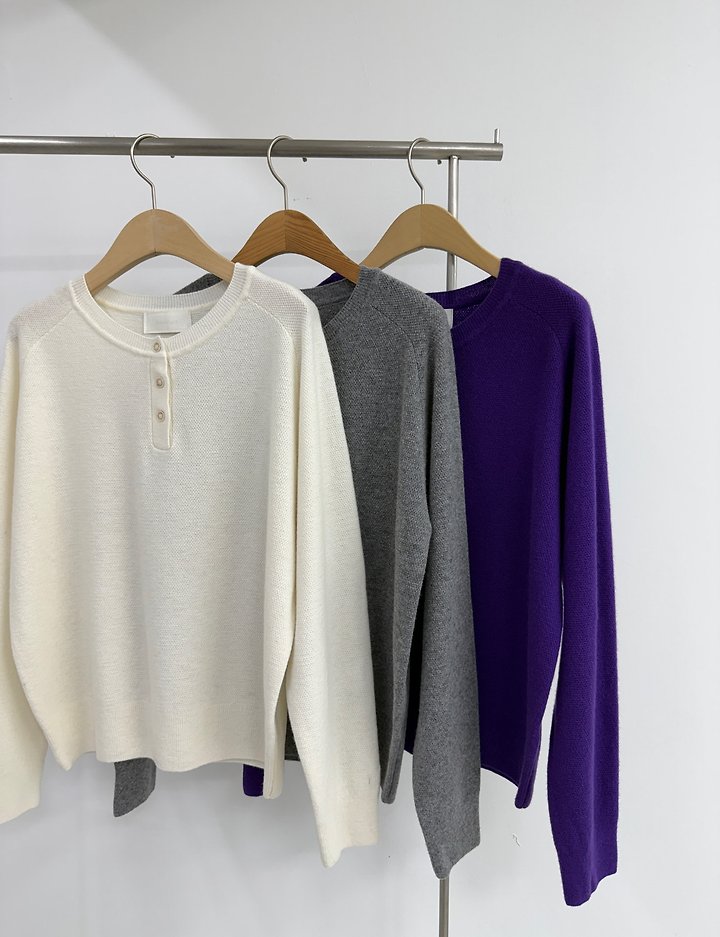 Henley Long Sleeve Knit by Yikho for Women - view 3