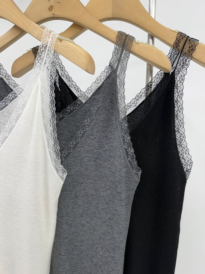 Lace Knit Wool Sleeveless Top by Yikho for Women - view 4