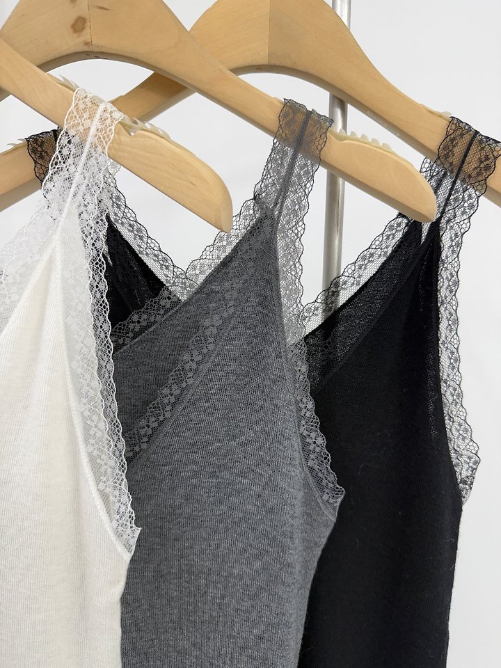 Lace Knit Wool Sleeveless Top by Yikho for Women - view 6