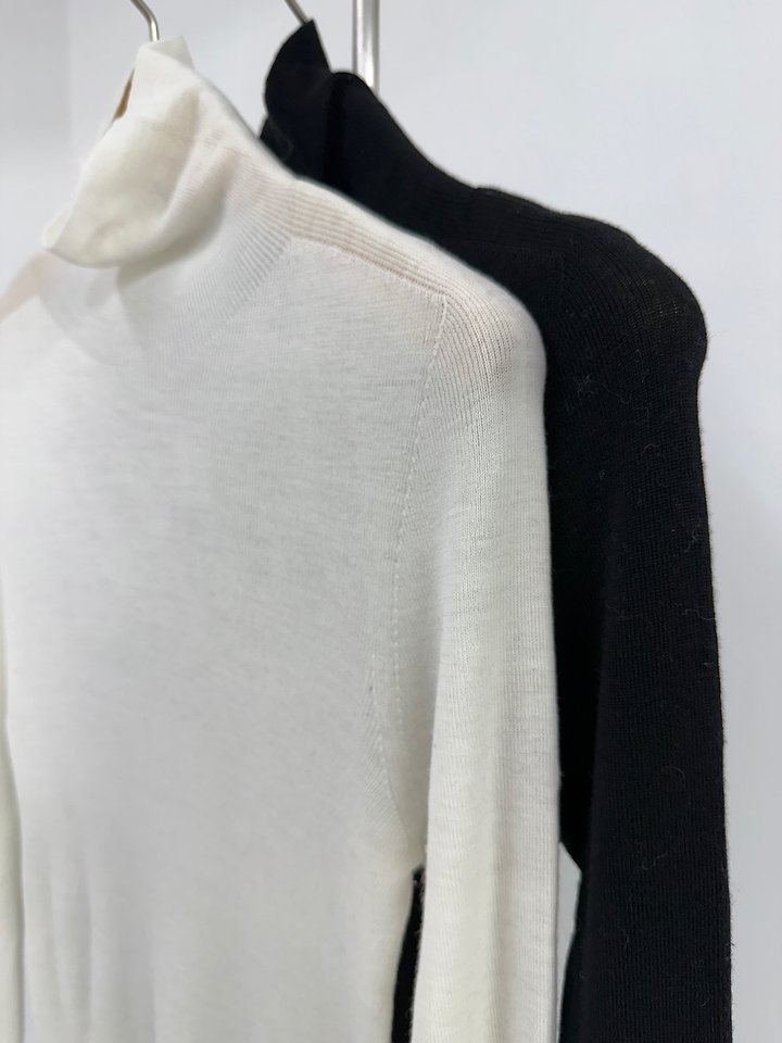 Simple Whole Garment Turtleneck Tee by Yikho for Women - view 3