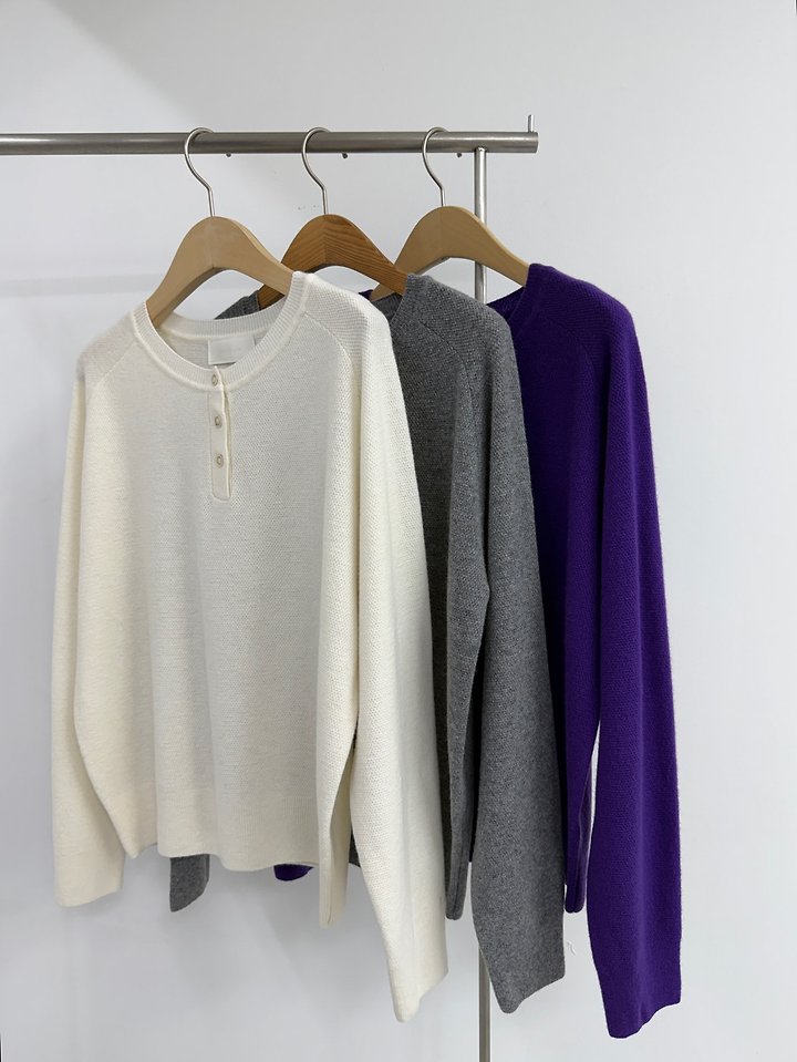 Henley Long Sleeve Knit by Yikho for Women - view 2